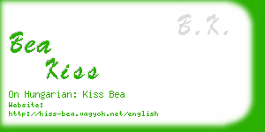 bea kiss business card